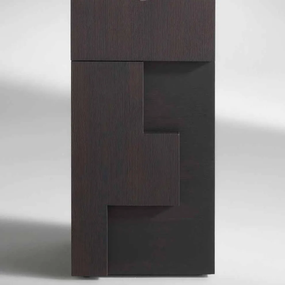 Wertvoller Hochschrank aus Thermoholz n Lärche 3 Türen und 1 Schublade