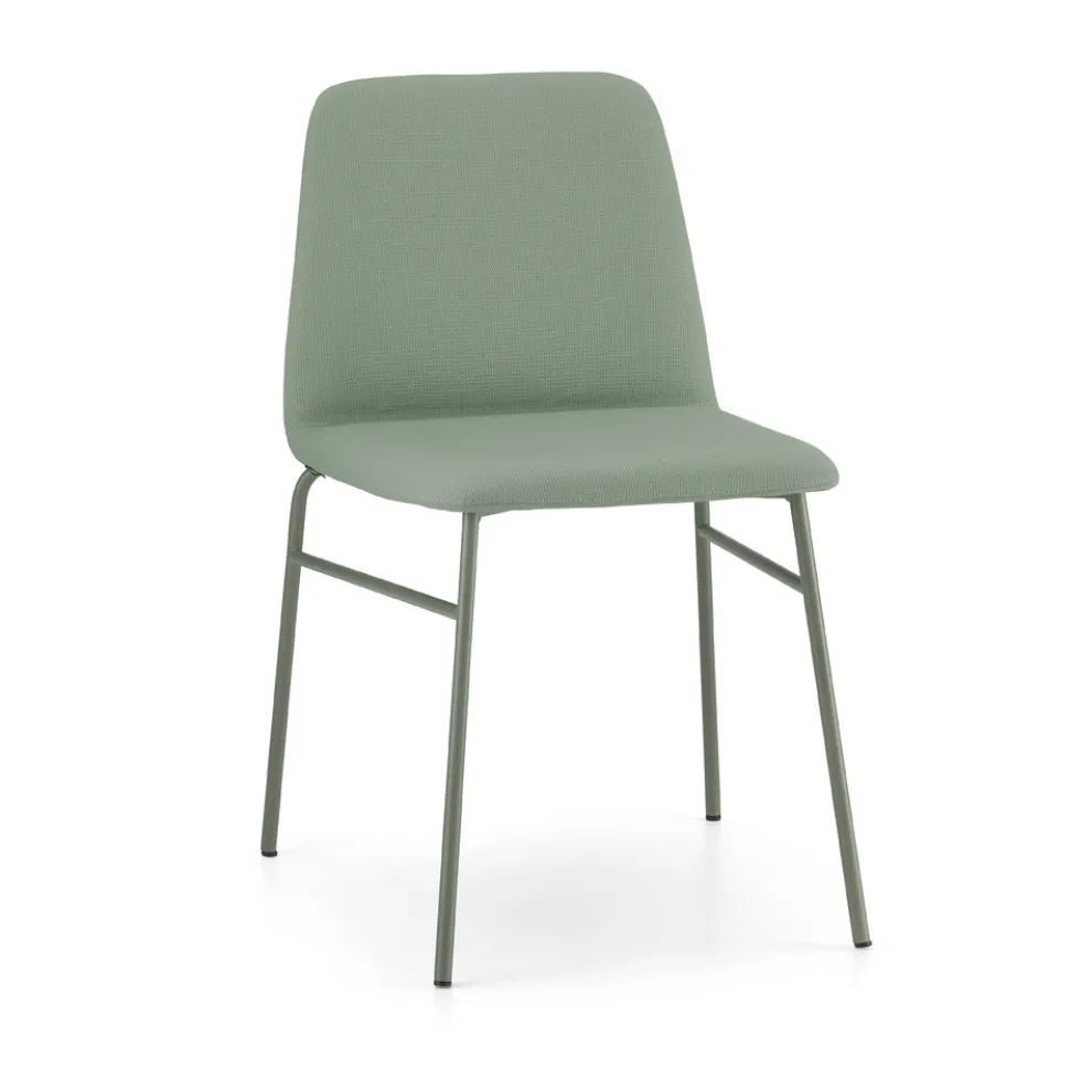 Wertvoller Stoffstuhl mit Metallbasis Hergestellt in Italien, 2 Stück - Molde