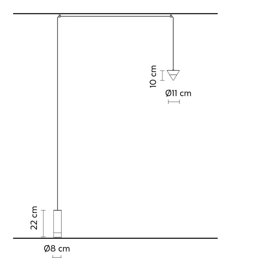 Wire Stehlampe aus schwarzem Aluminium und Kegel Tolles minimalistisches Design - Mercado