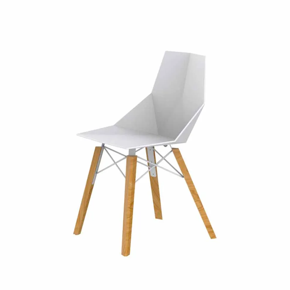 Wohn- oder Küchenstühle aus Polypropylen und Holz - Faz Wood von Vondom