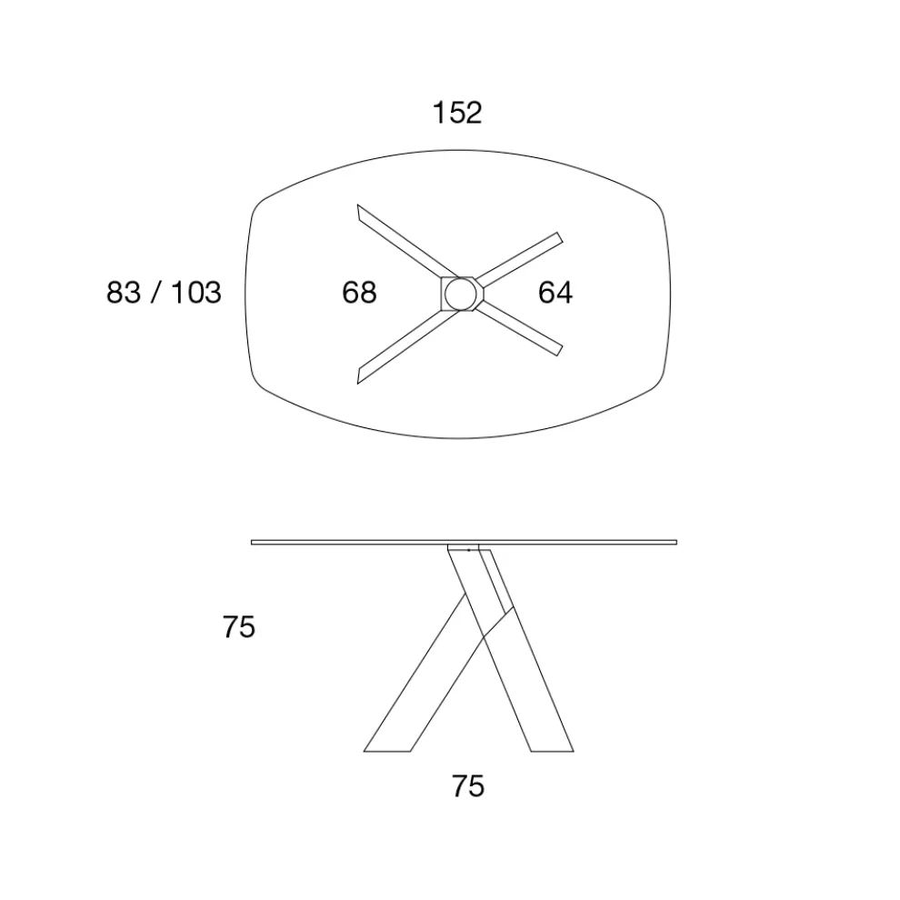 Wohnzimmer Esstisch Glasplatte und Holzbeine - Botanical