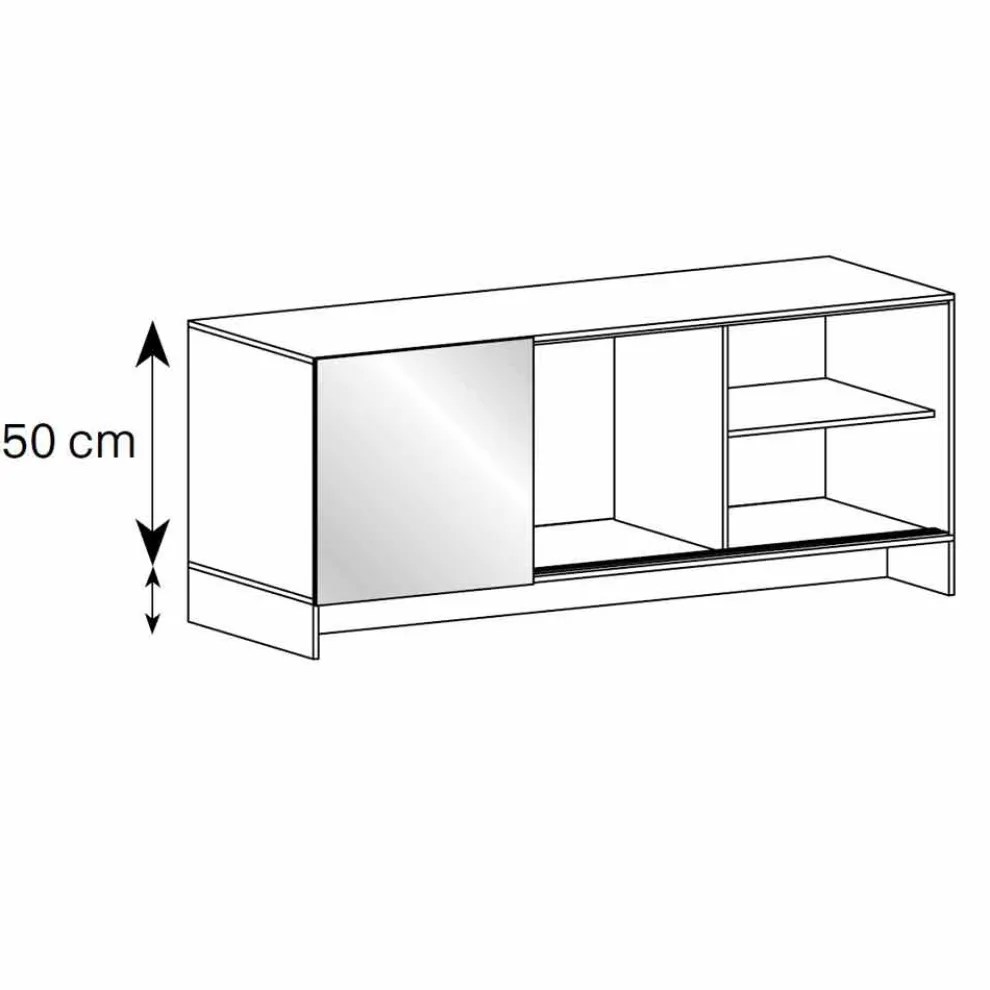 Wohnzimmer Sideboard in Smokey Glass mit Bronze Spiegeltür Made in Italy - Scocca