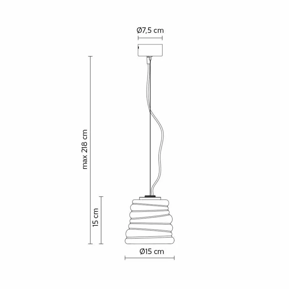 Wohnzimmer-Hängelampe aus weißem Satinglas 3 Dimensionen - weich