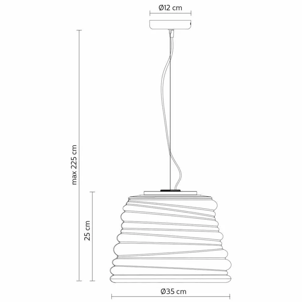 Wohnzimmer-Hängelampe aus weißem Satinglas 3 Dimensionen - weich