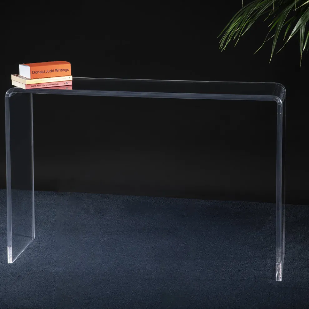 Wohnzimmerkonsole aus minimalistischem transparentem Acrylglas - Amedea