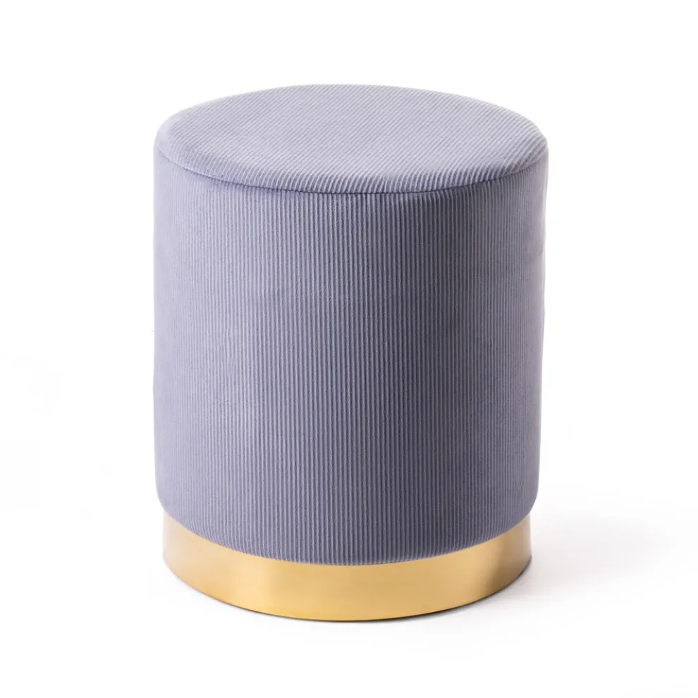 Wohnzimmer-Pouf aus farbigem Cord mit Metallgestell – Travel