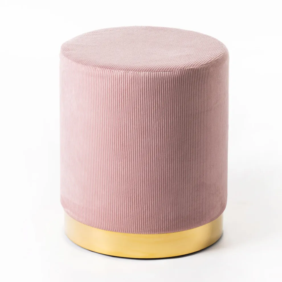 Wohnzimmer-Pouf aus farbigem Cord mit Metallgestell – Travel