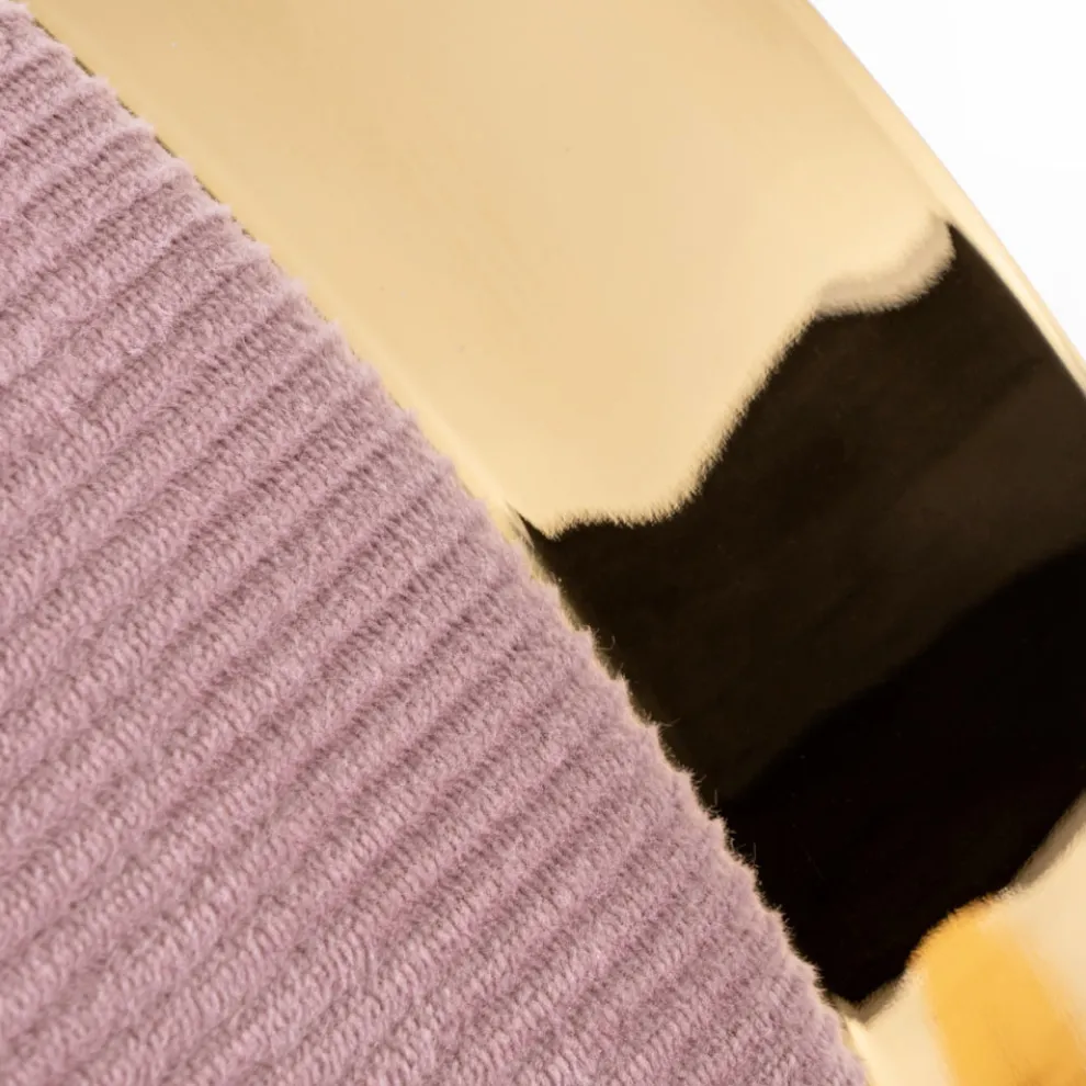 Wohnzimmer-Pouf aus farbigem Cord mit Metallgestell – Travel