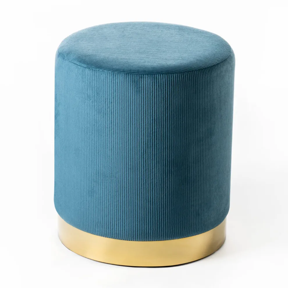 Wohnzimmer-Pouf aus farbigem Cord mit Metallgestell – Travel