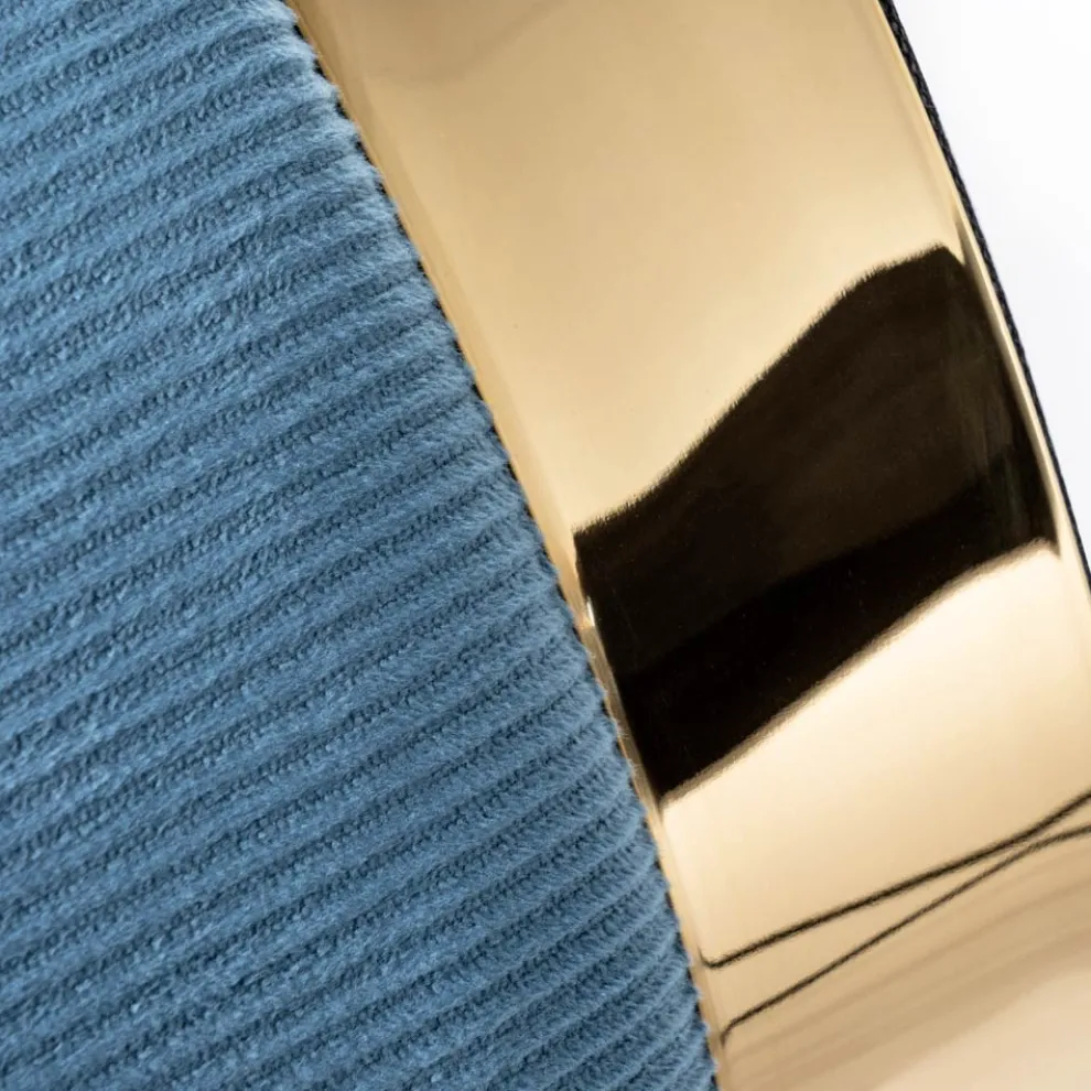 Wohnzimmer-Pouf aus farbigem Cord mit Metallgestell – Travel