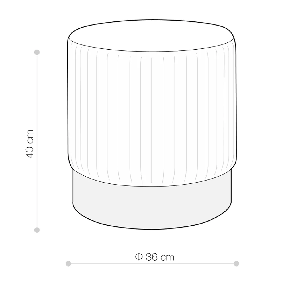 Wohnzimmer-Pouf aus farbigem Cord mit Metallgestell – Travel