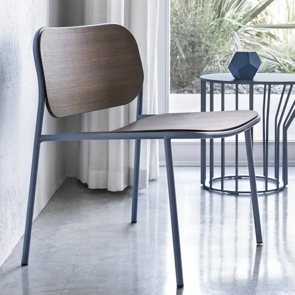 Wohnzimmersessel aus Holz und Metall Made in Italy 2 Stück - Saffia