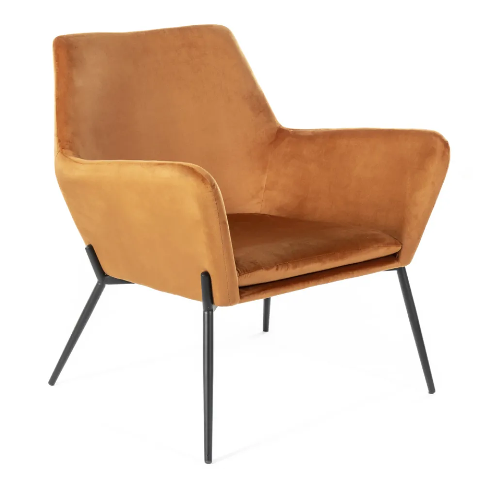 Wohnzimmersessel aus Samt in verschiedenen Farben und Metallgestell – Italien