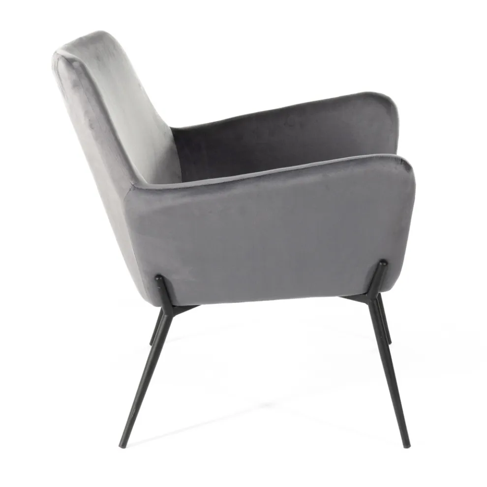 Wohnzimmersessel aus Samt in verschiedenen Farben und Metallgestell – Italien