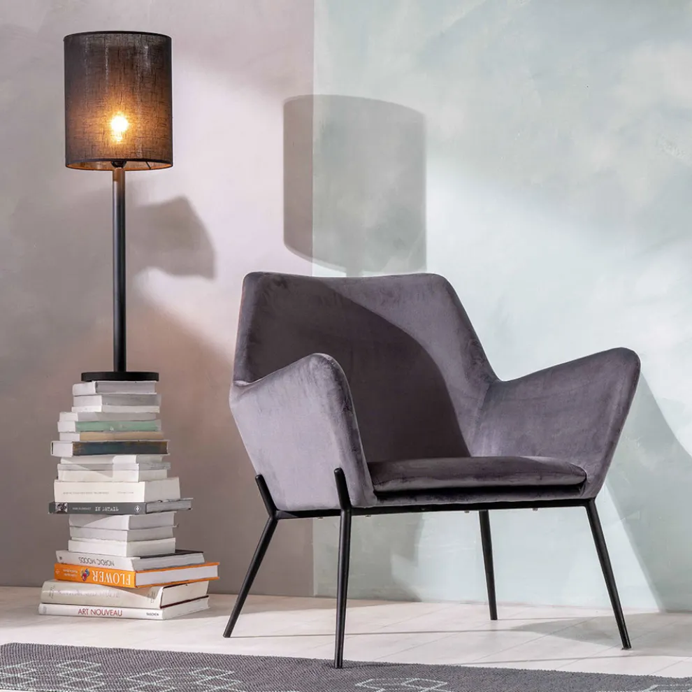 Wohnzimmersessel aus Samt in verschiedenen Farben und Metallgestell – Italien