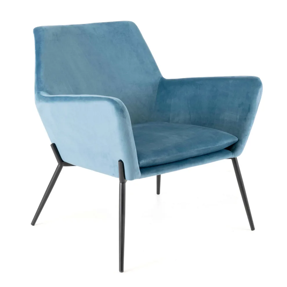 Wohnzimmersessel aus Samt in verschiedenen Farben und Metallgestell – Italien