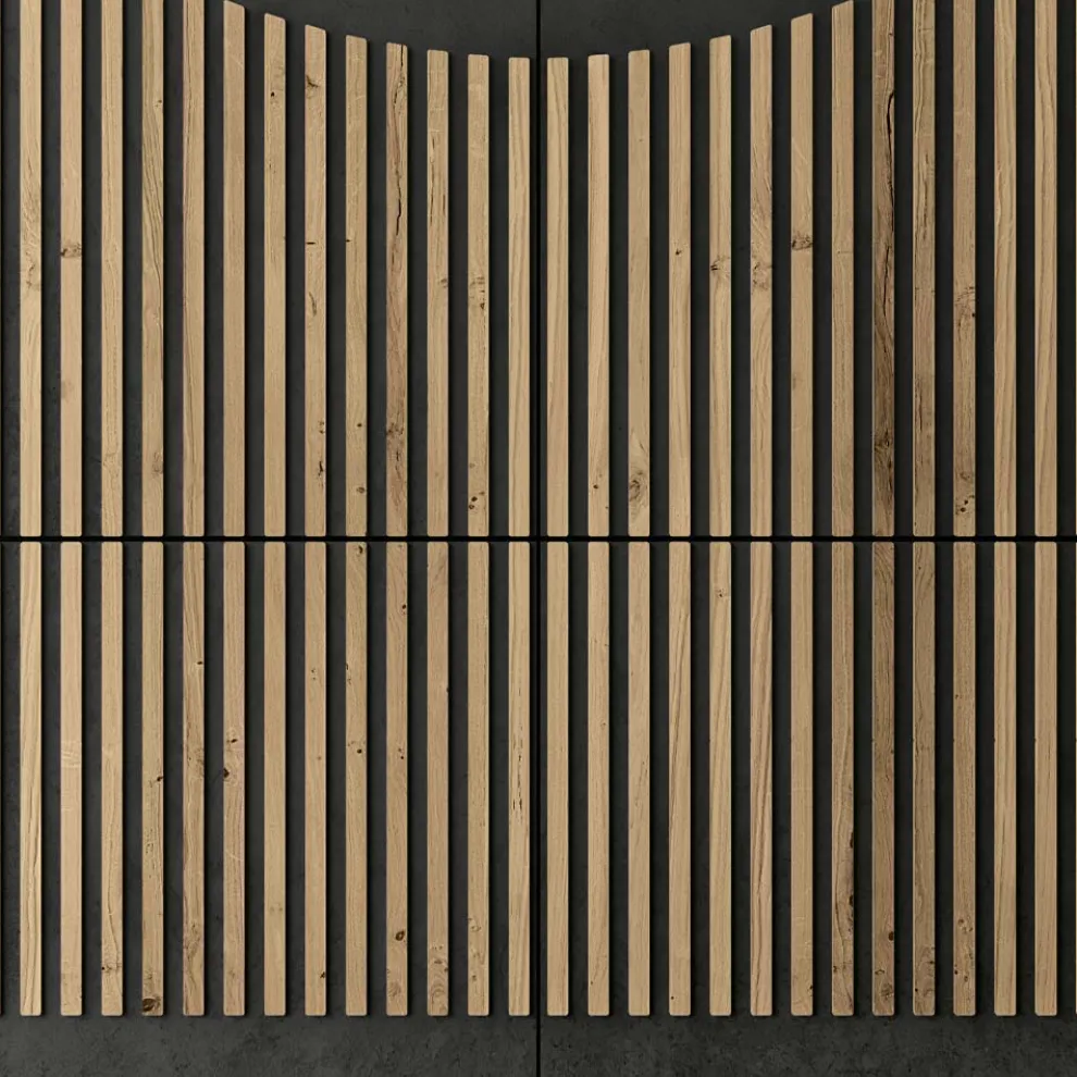 Wohnzimmer-Sideboard mit 4 Türen in nordischer Eichenoptik – Bente