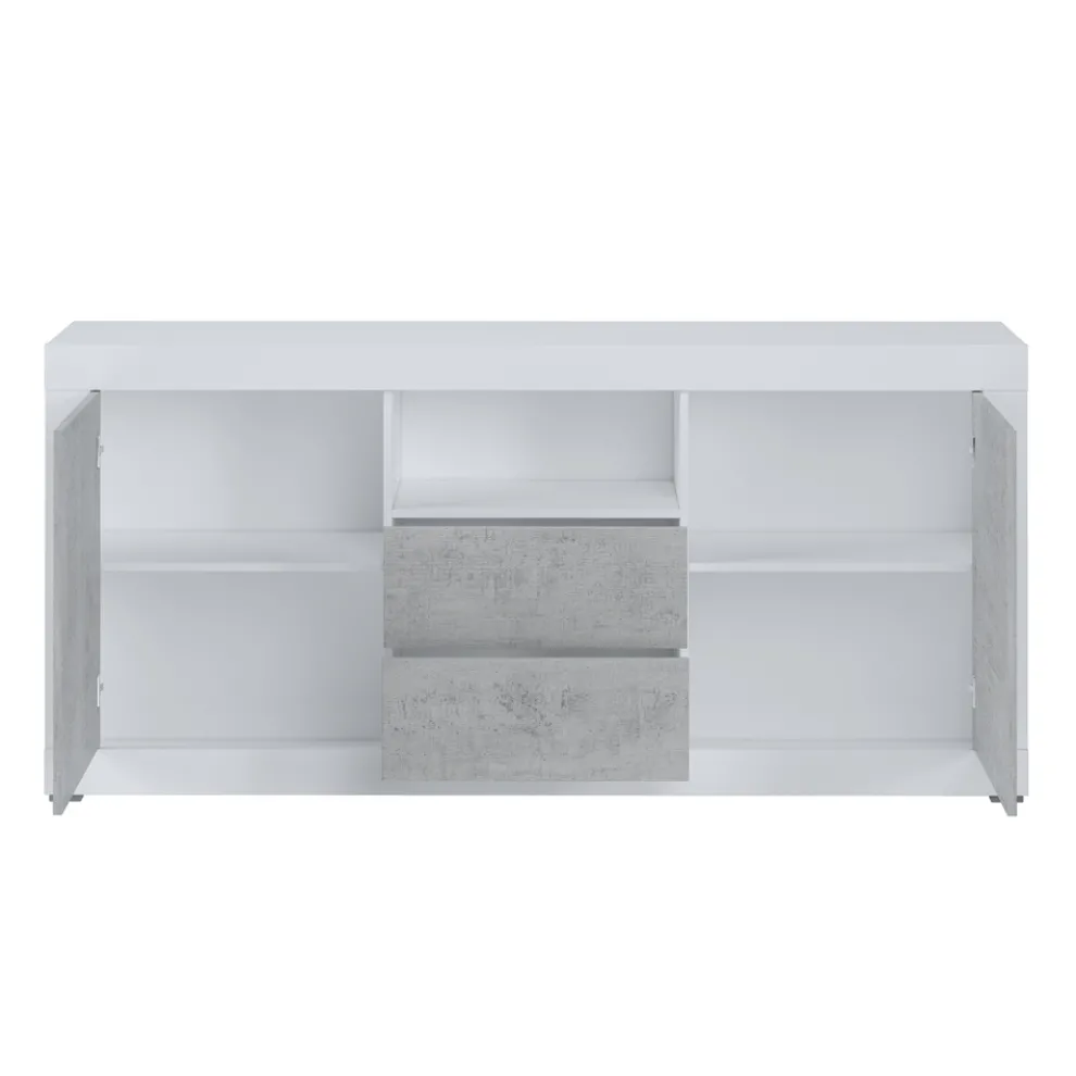 Wohnzimmer-Sideboard aus Melamin mit 2 Türen und 2 Schubladen – Samario