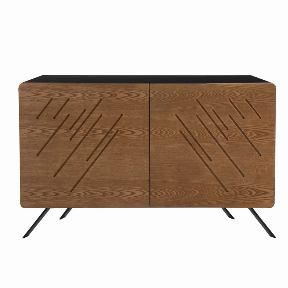 Wohnzimmer-Sideboard aus MDF mit Gravuren von 2 oder 3 Türen Made in Italy - Eleganz