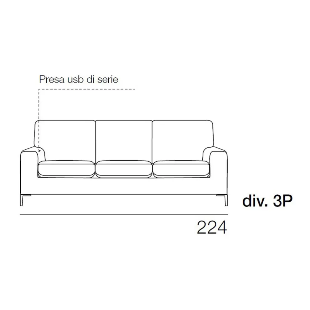 Wohnzimmersofa aus abnehmbarem Stoff in Weiß oder Gelb Made in Italy - Teneriffa
