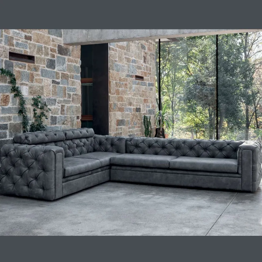 Wohnzimmersofa mit verstellbarer Kopfstütze Made in Italy - Unleashed