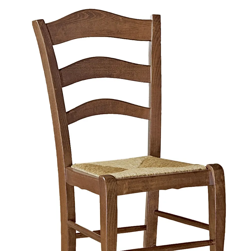 Wohnzimmerstuhl aus Buche mit Strohsitz, hergestellt in Italien – Tamara