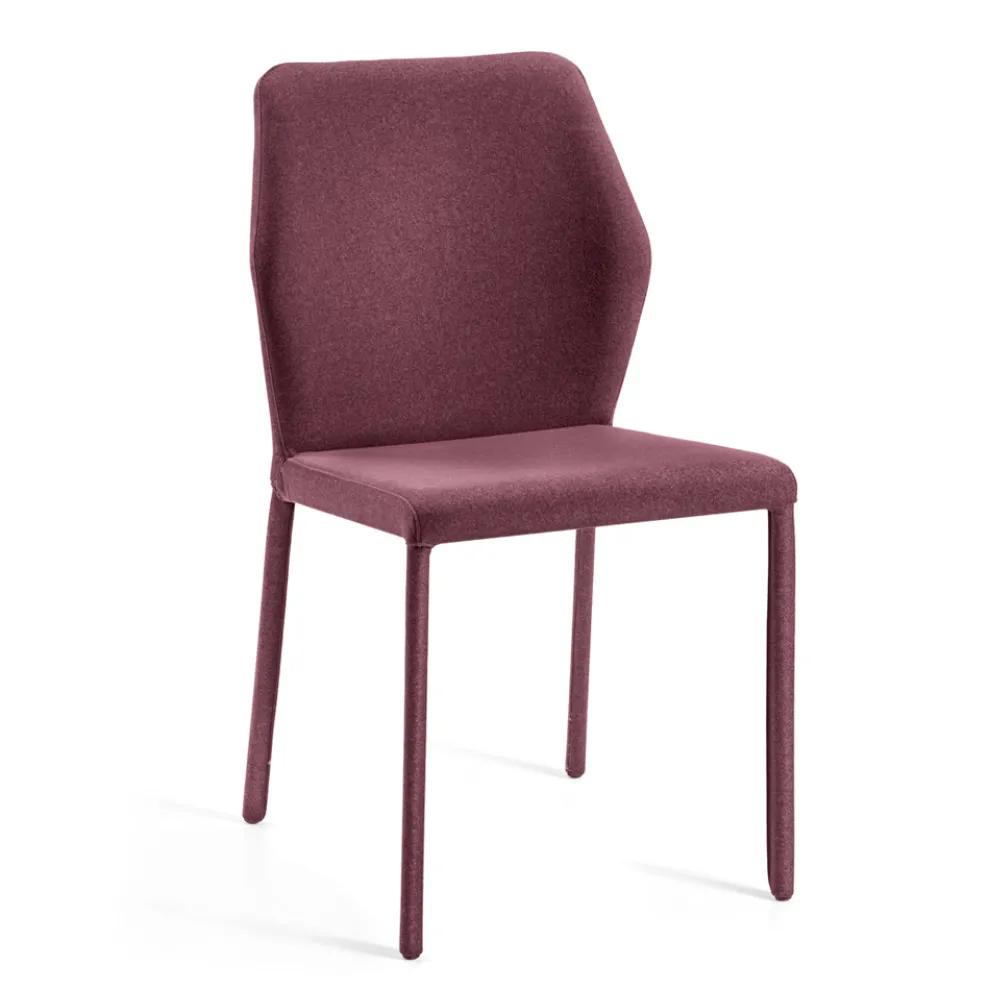Wohnzimmerstuhl aus burgunderfarbenem Stoff, hergestellt in Italien – Fiocco