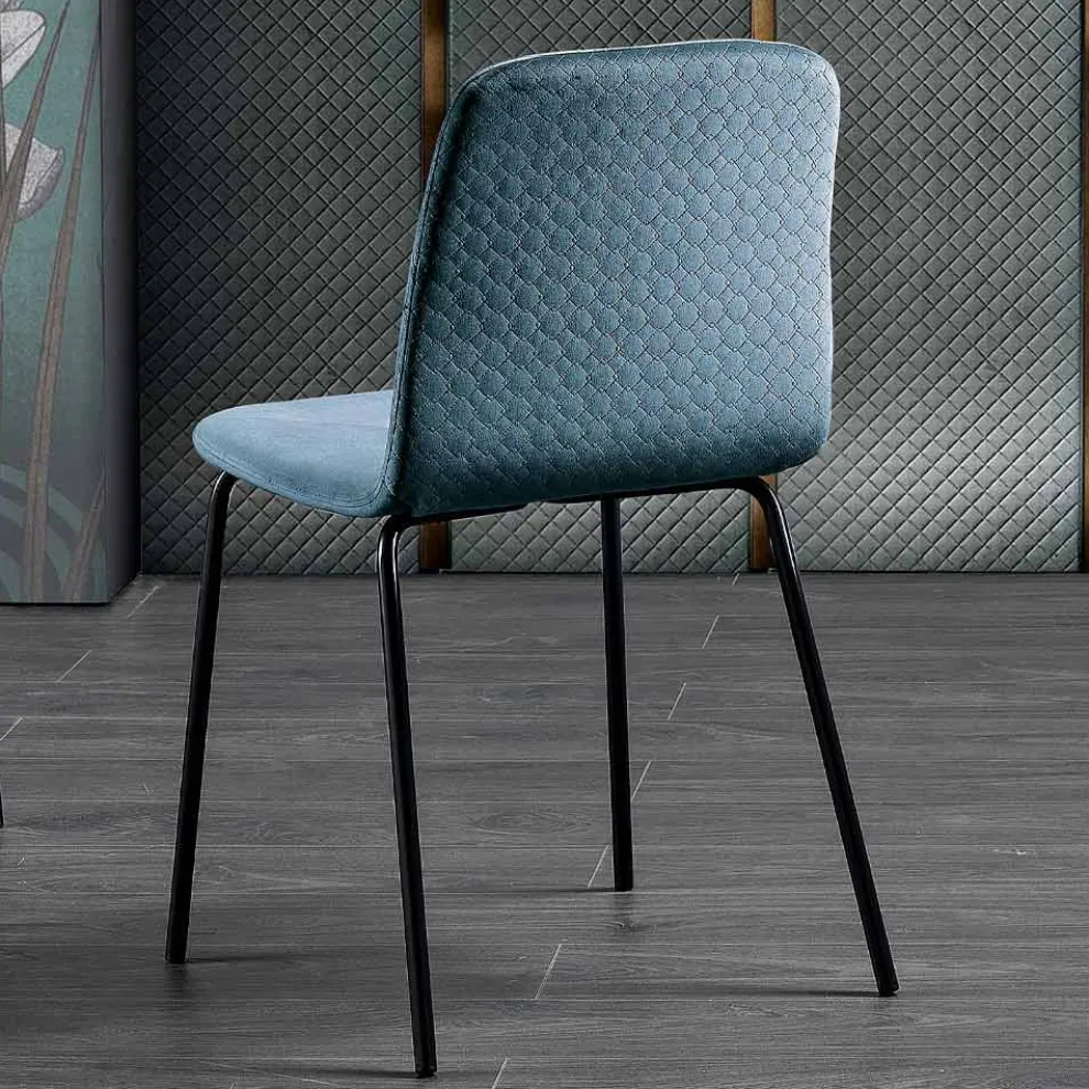 Wohnzimmerstuhl aus farbigem Samt, modernes und elegantes Design – Bizet