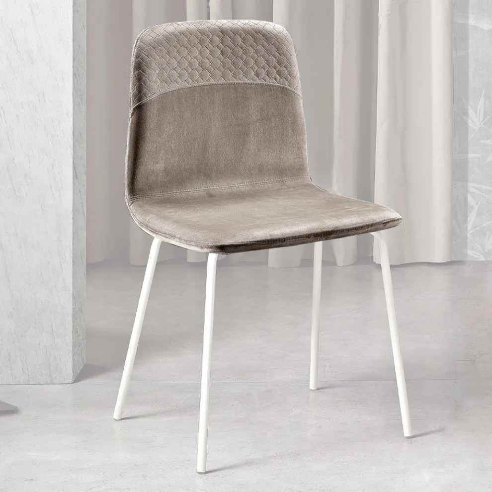 Wohnzimmerstuhl aus farbigem Samt, modernes und elegantes Design – Bizet