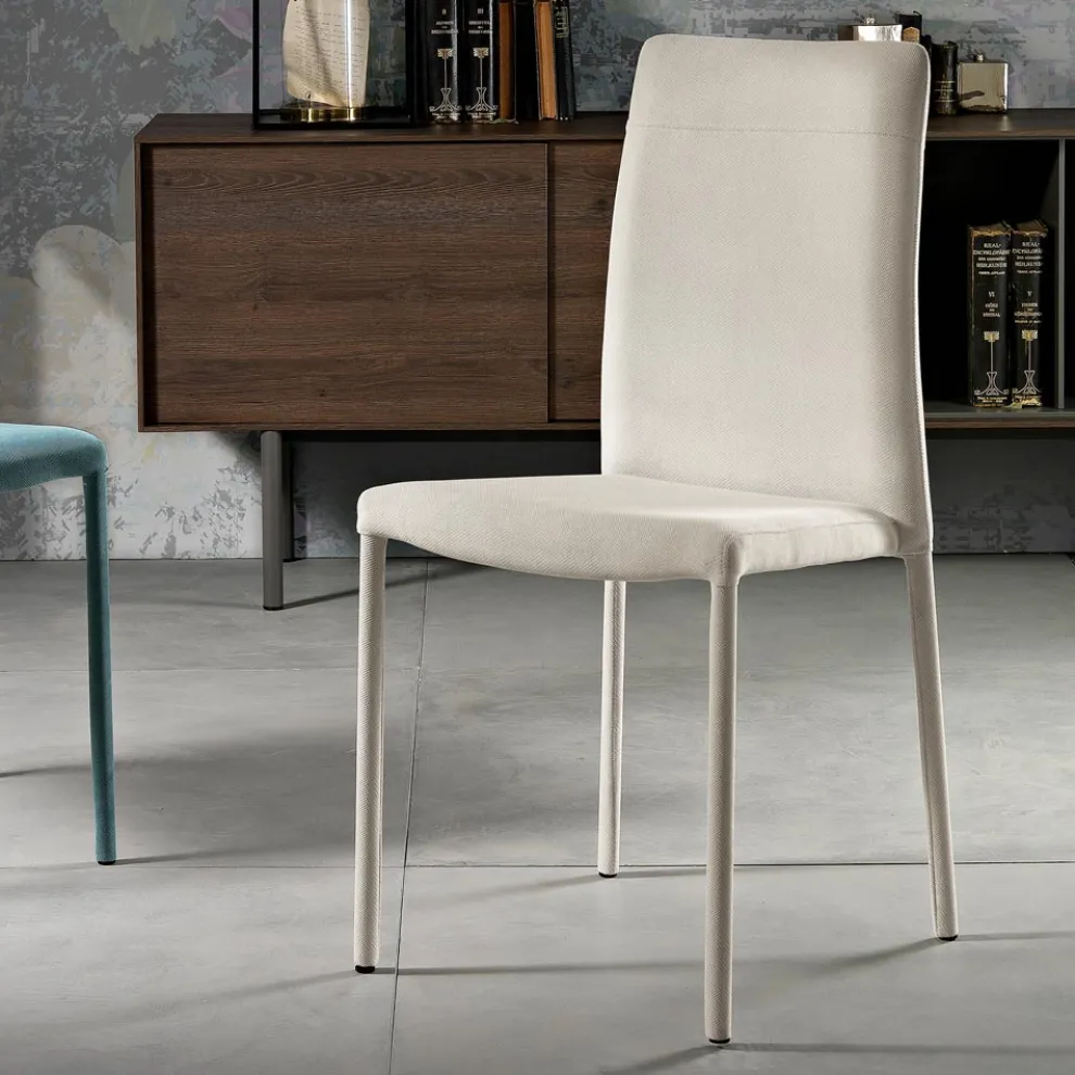 Wohnzimmerstuhl komplett mit Stoff „Made in Italy“ gepolstert – Lorelai