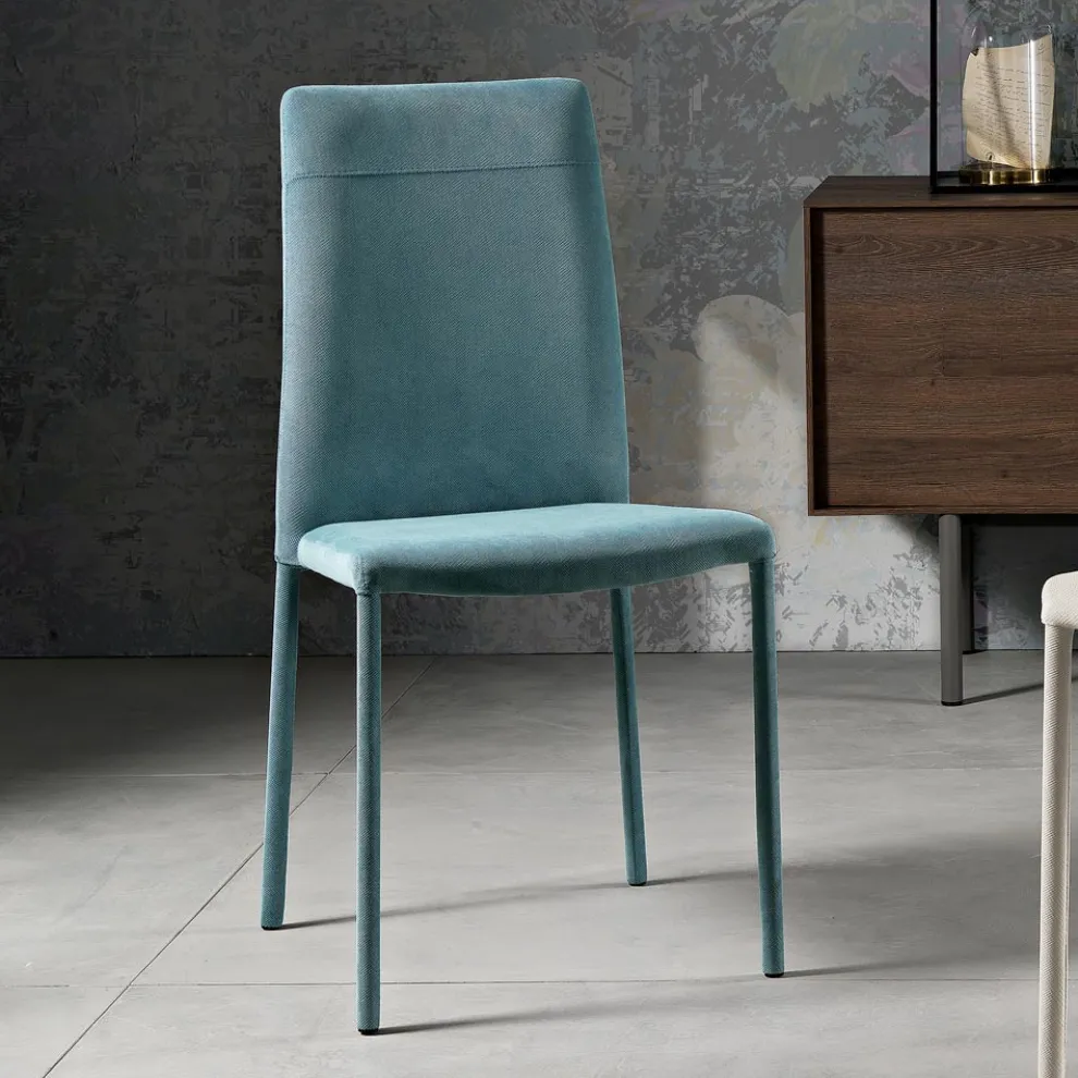 Wohnzimmerstuhl komplett mit Stoff „Made in Italy“ gepolstert – Lorelai