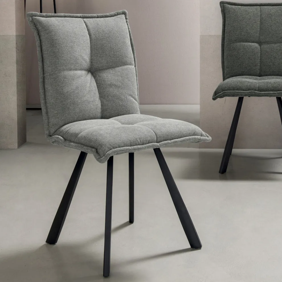 Wohnzimmerstuhl mit 4-teiliger Struktur aus lackiertem Metall - Ortensy