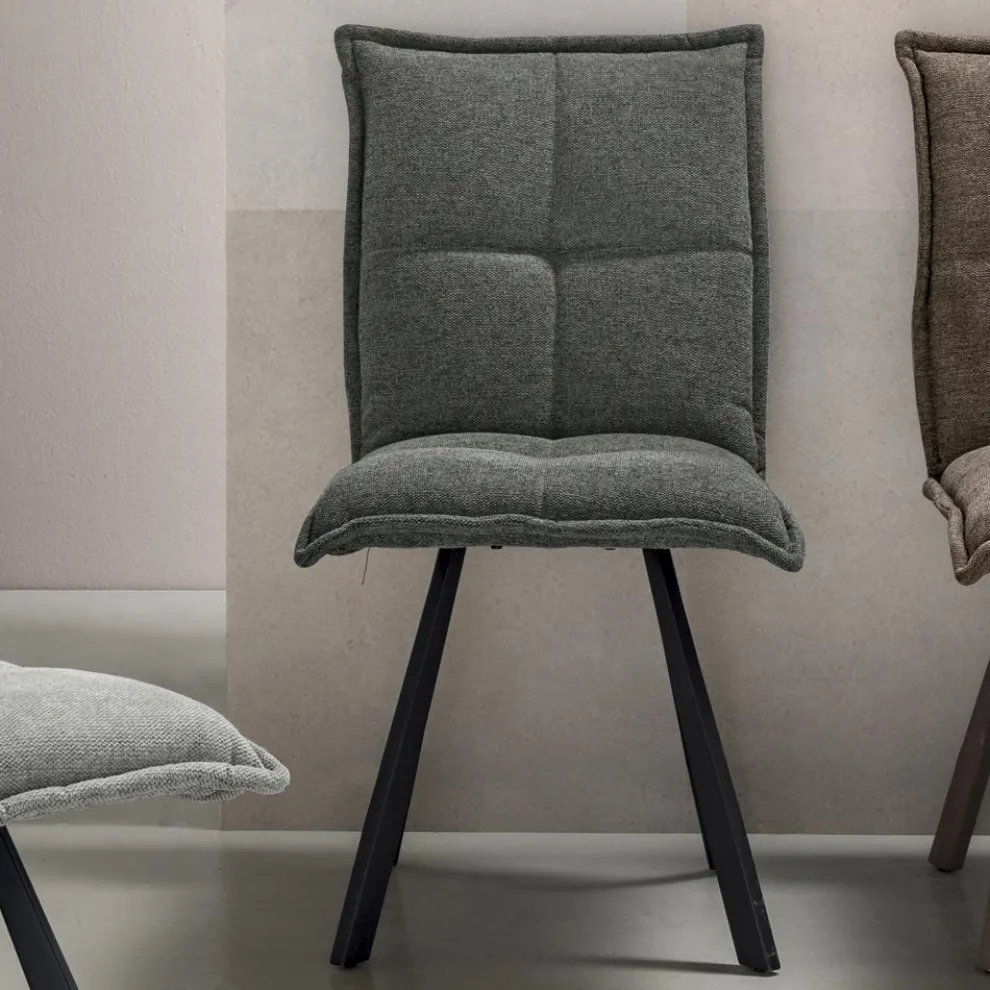 Wohnzimmerstuhl mit 4-teiliger Struktur aus lackiertem Metall - Ortensy