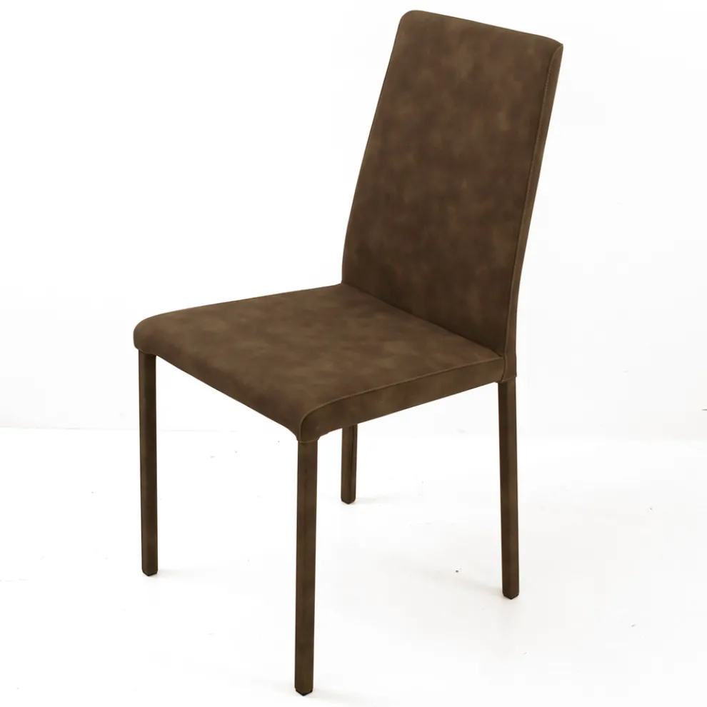 Wohnzimmerstuhl mit hoher Rückenlehne aus Kunstleder Made in Italy - Orietta