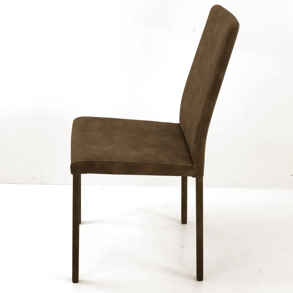 Wohnzimmerstuhl mit hoher Rückenlehne aus Kunstleder Made in Italy - Orietta