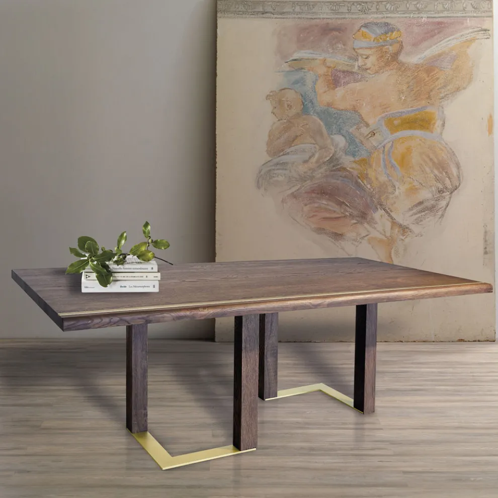 Wohnzimmertisch mit Struktur aus Asteiche Made in Italy - Giusy