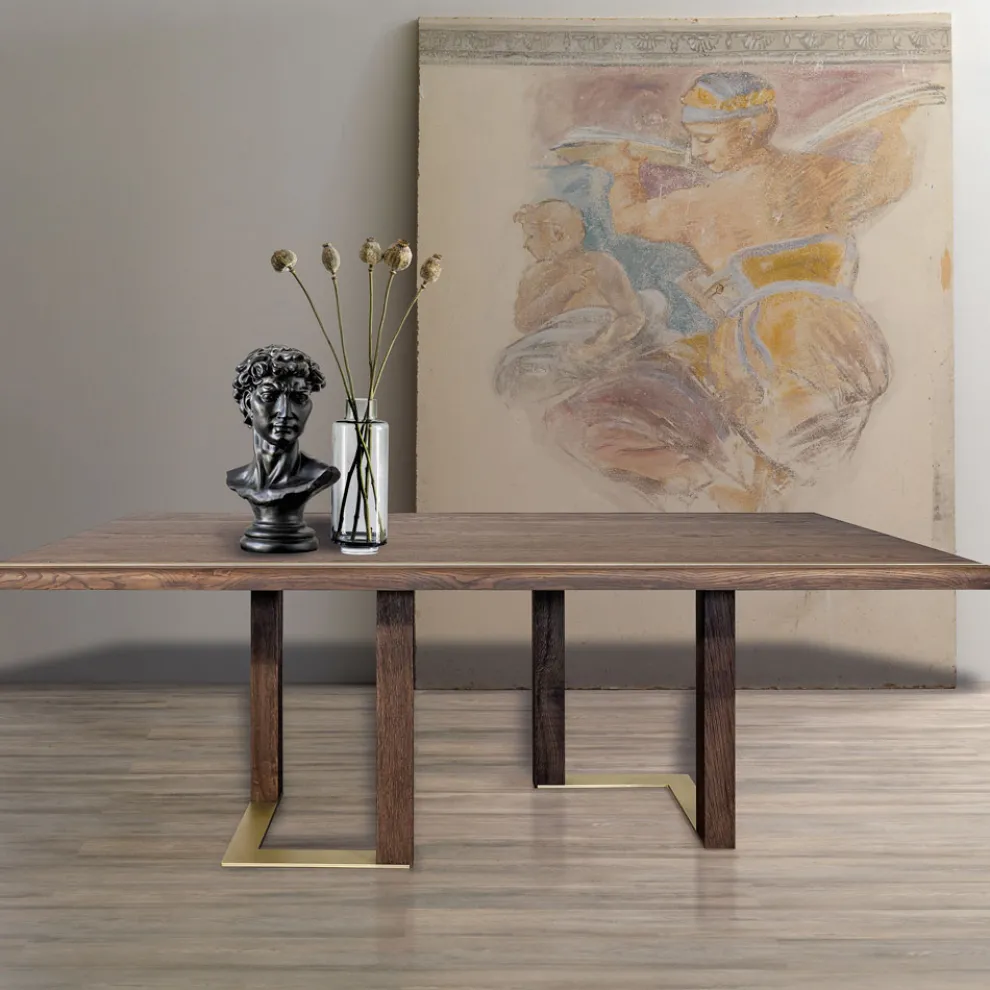 Wohnzimmertisch mit Struktur aus Asteiche Made in Italy - Giusy