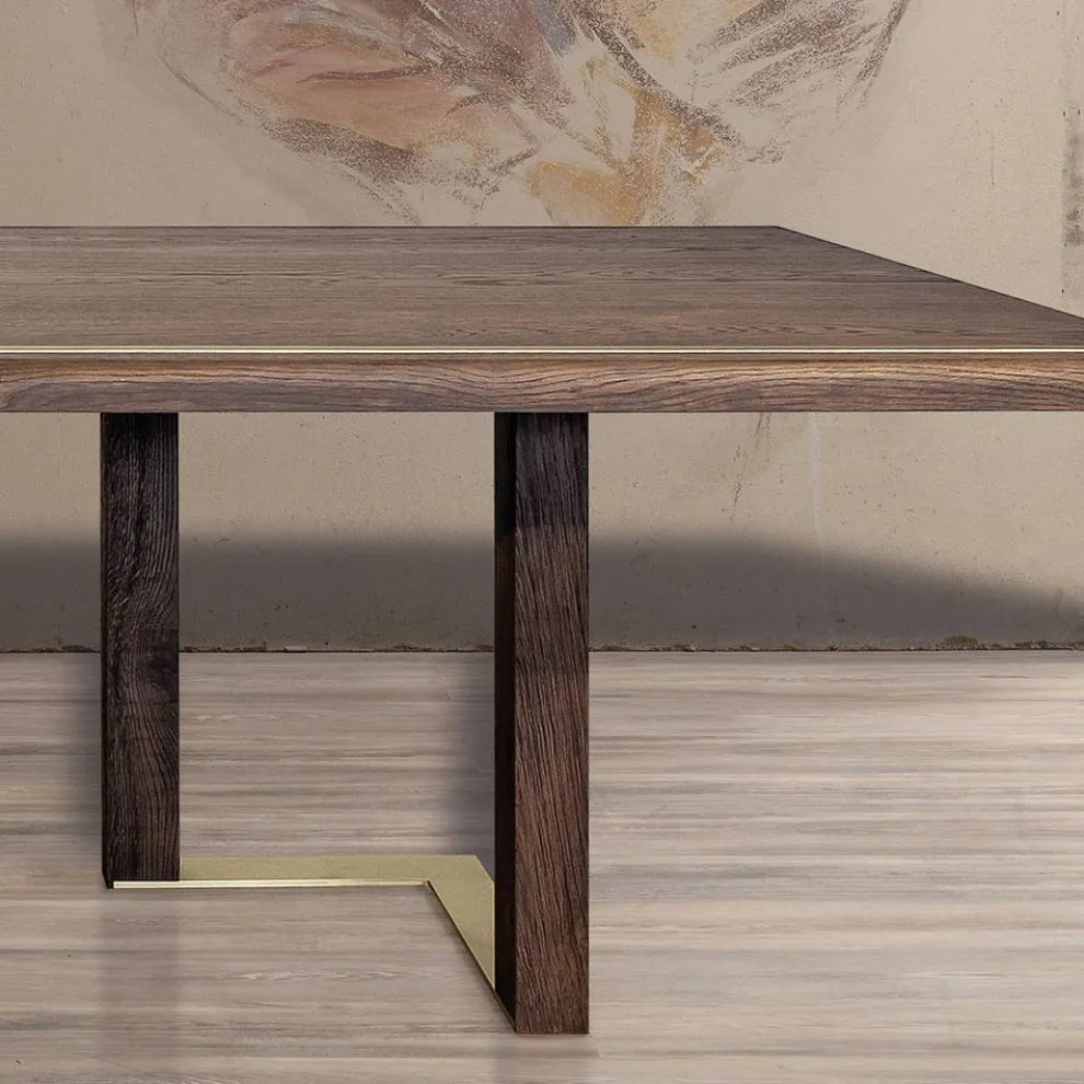 Wohnzimmertisch mit Struktur aus Asteiche Made in Italy - Giusy