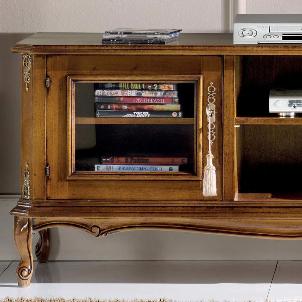 Wohnzimmer-TV-Schrank aus Bassano-Walnussholz Made in Italy - Richard