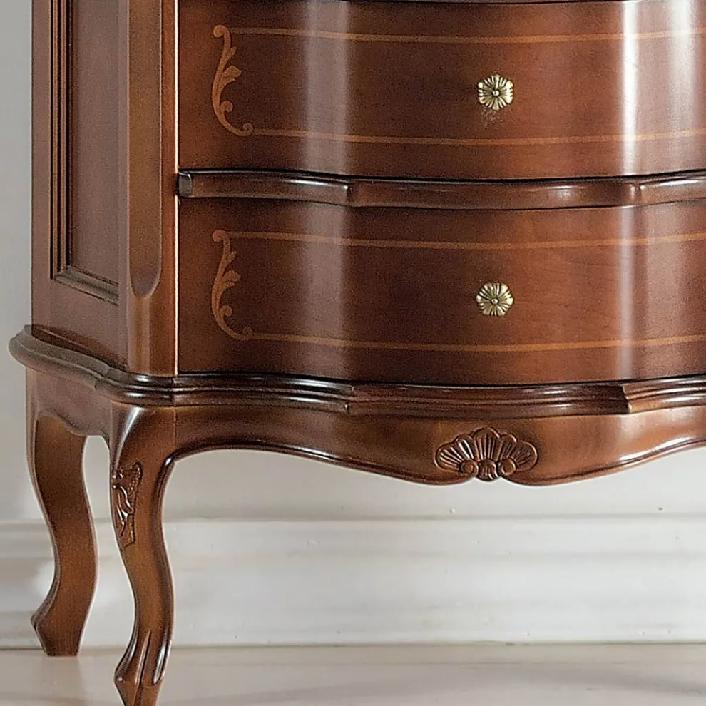 Wohnzimmervitrine 1 Tür und 2 Holzschubladen Made in Italy - Leonor