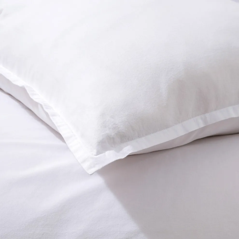 Einzelbettbezug-Set aus reiner, stückgefärbter Baumwolle mit 1 Kissenbezug - Delicacy