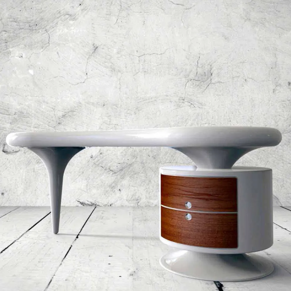 Schreibtisch in modernem Design  Bean weiß, rot oder schwarz