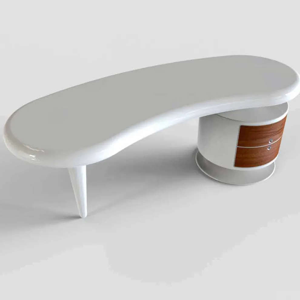 Schreibtisch in modernem Design  Bean weiß, rot oder schwarz