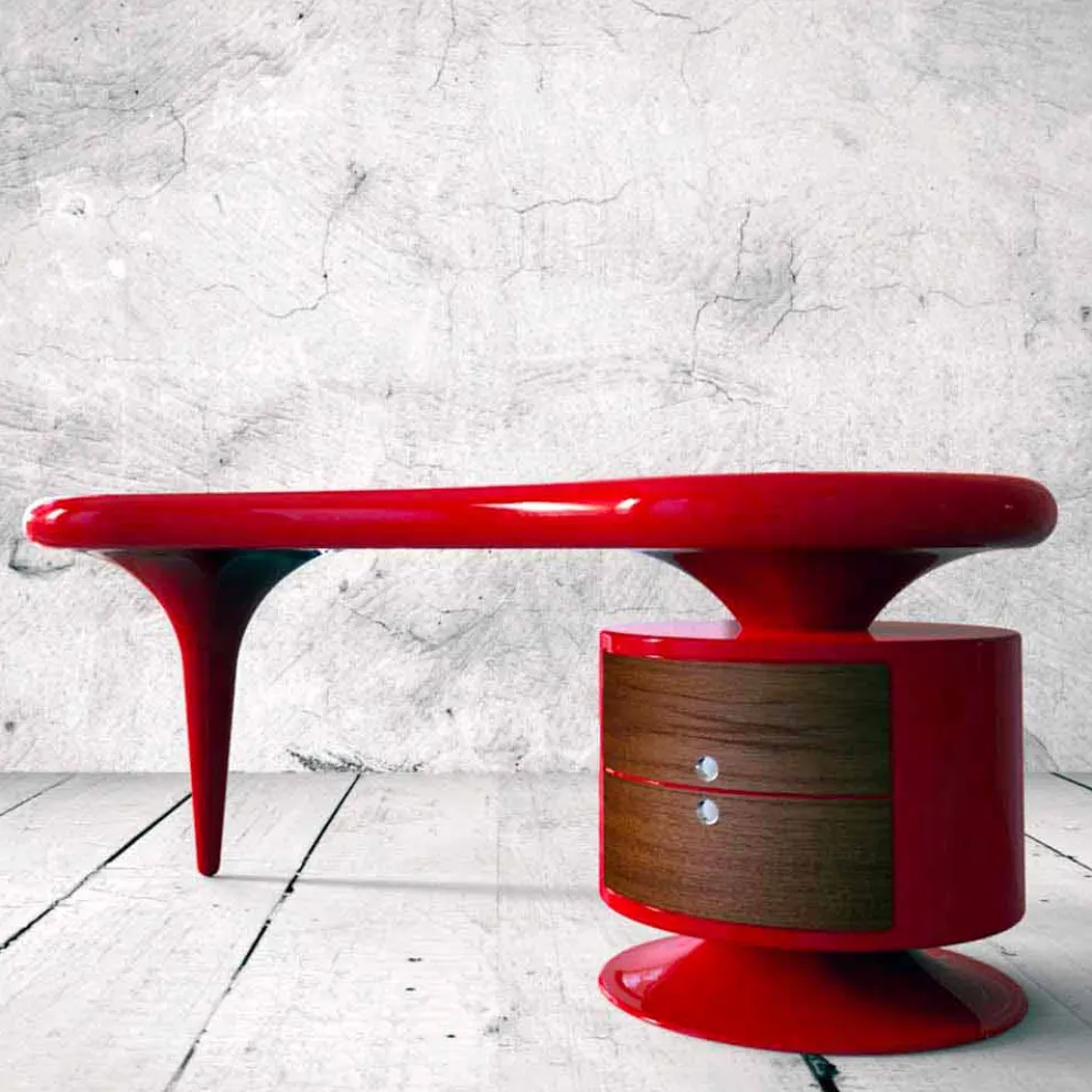 Schreibtisch in modernem Design Bean weiß, rot oder schwarz