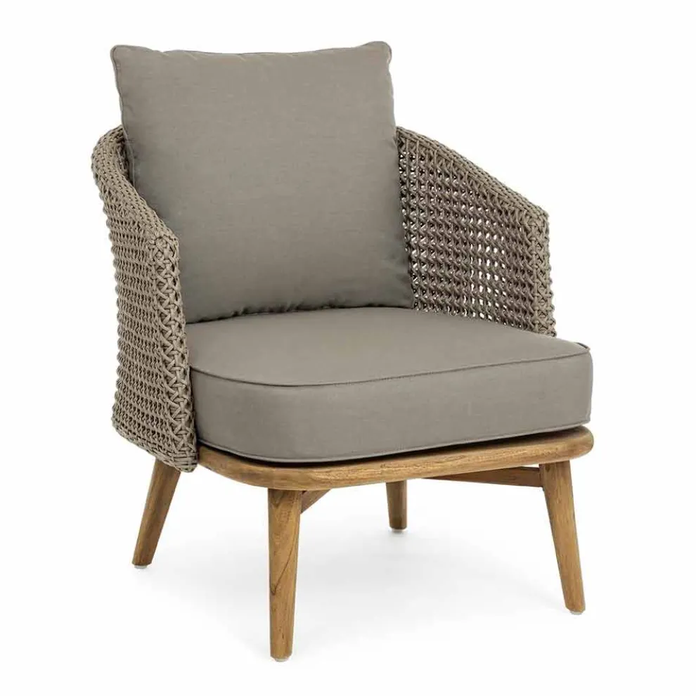 Tortora Gartensessel aus Aluminium, Holz und Homemotion Stoff - Luana