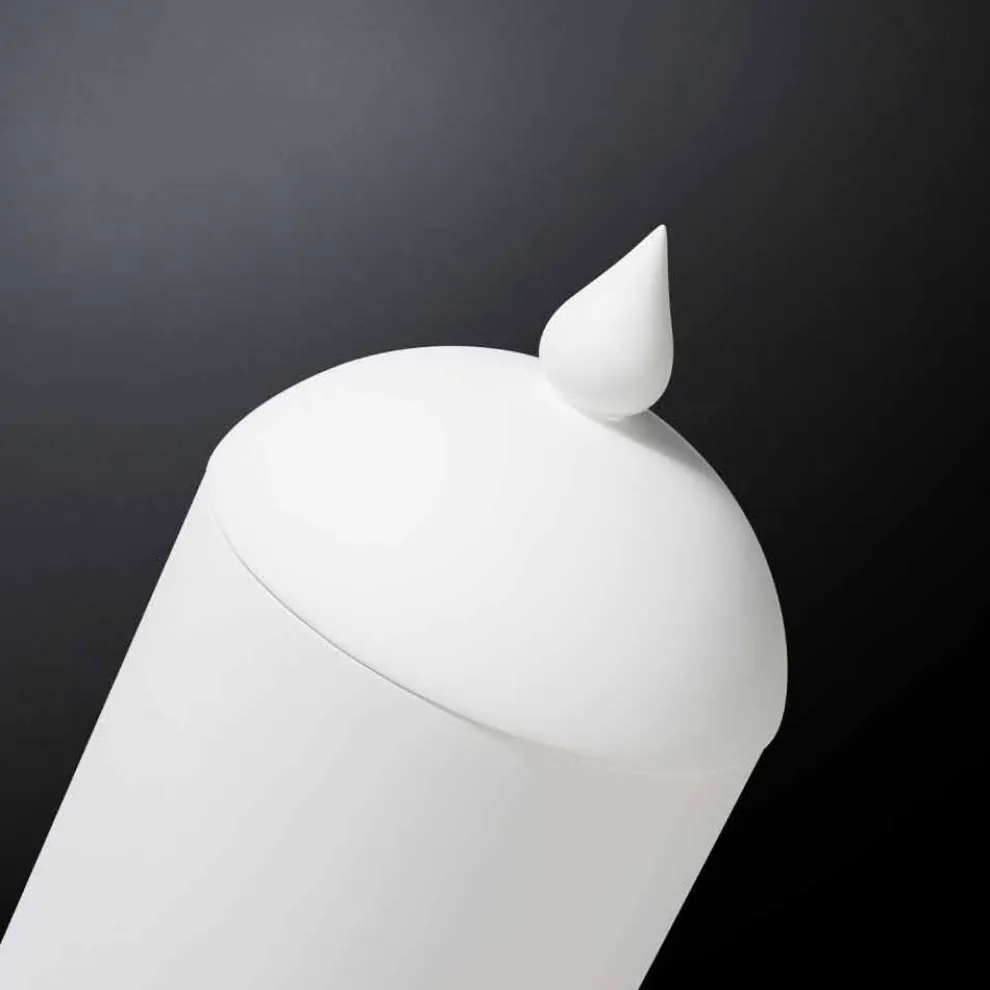 Moderne handgefertigte weiße Keramikvase Made in Italy - Chantal