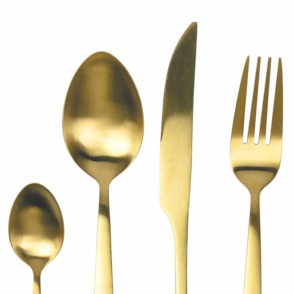 24-teiliges Besteckset aus mattem Stahl in Silber, Gold oder Kupfer - Borough