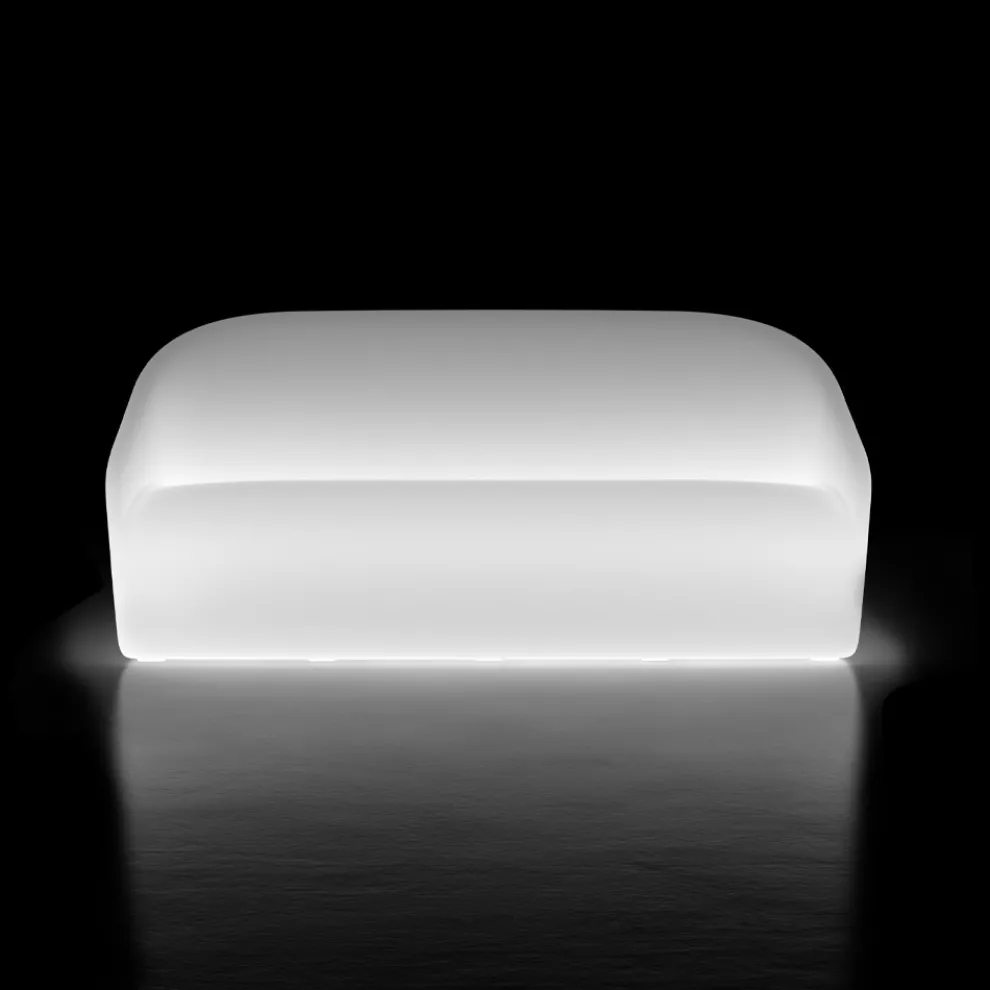 Helles Gartensofa aus Polyethylen mit LED Made in Italy - Juli