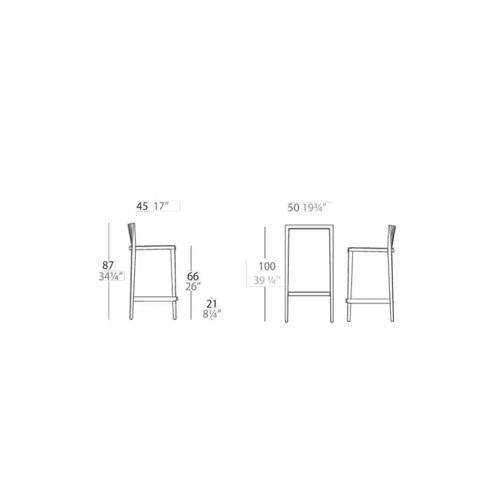 Vondom Spritz Outdoor-Set mit Tisch und 2 schwarzen Hockern, modernes Design