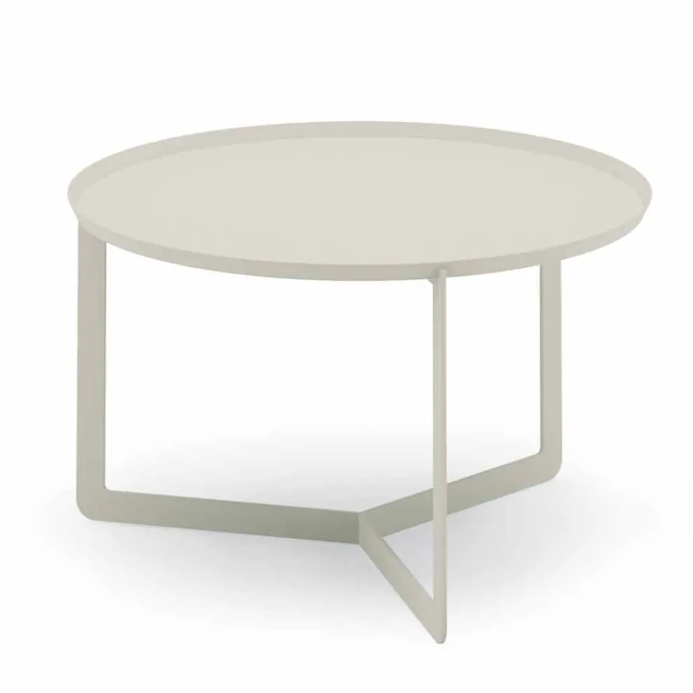 Runder Couchtisch im Freien aus Hanf oder Schlammmetall - Stephane